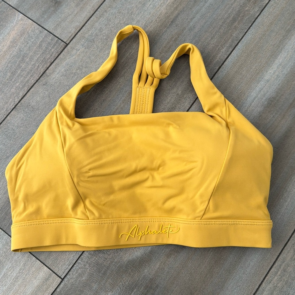 Alphalete yellow sports bra size small